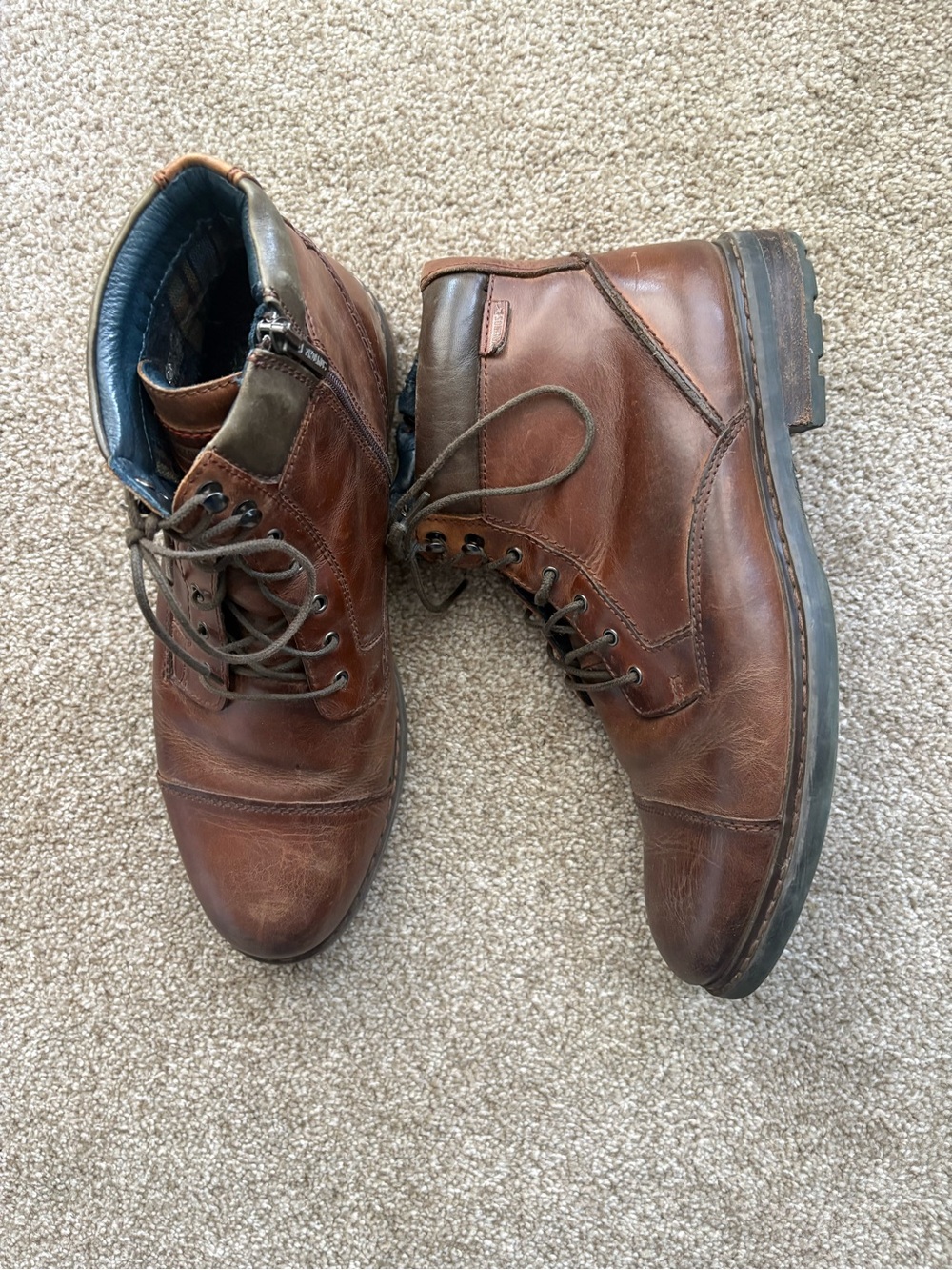 Pikolinos Men's 43 U.S. 9.5 Brown Leather Lace-Up Boots